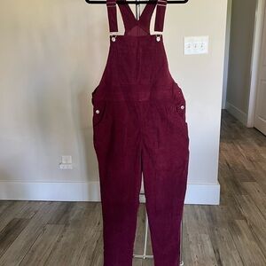 Burgundy Corduroy Overalls